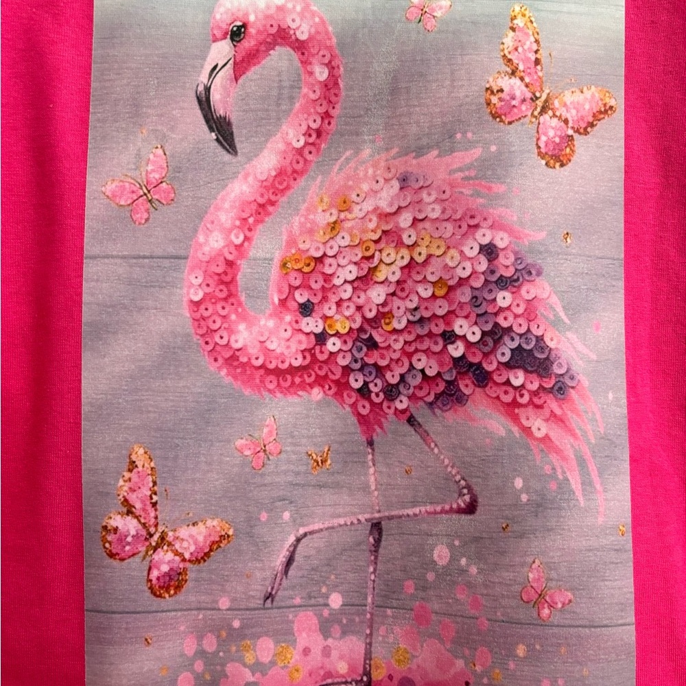 NEW Spring style Flamingo Hot Pink Cotton T-Shirt Size XL